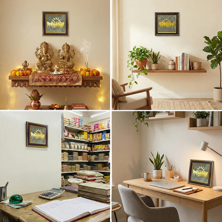 7 Horses on Raw Pyrite Frame